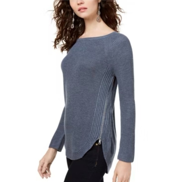 INC International Concepts Sweaters - INC Textured Blue Knit Sweater M